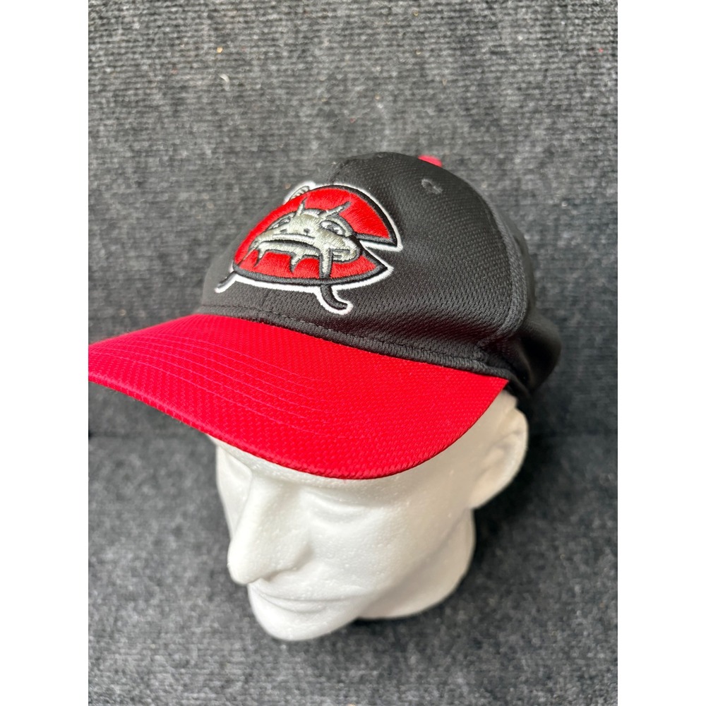 OC Sports Youth Columbus Mudcats Hat Black Red Mesh Baseball Cap MiLB 3205